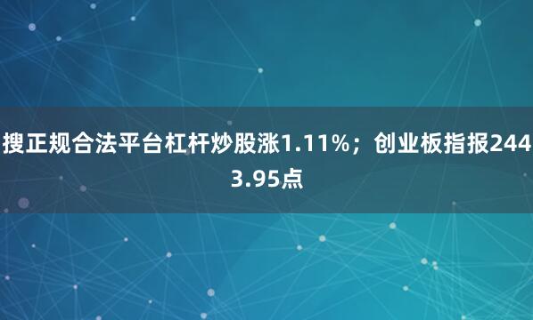 搜正规合法平台杠杆炒股涨1.11%；创业板指报2443.95点